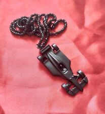 F1 Racing Car Pendant Necklace Black Stainless Steel Schumacher Lewis Hamilton 