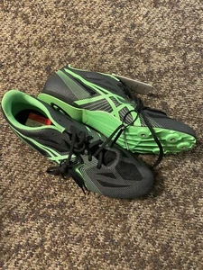 NWT ASICS Men's Hyper MD 6 Track & Field Shoe, Charcoal/Flash Green/Onyx 11.5 M - Picture 1 of 7