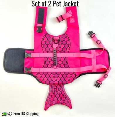 ASENKU Dog Life Jacket Pet Life Safety Vest for Swimming Boating Small Set of 2 - Image 1 of 4