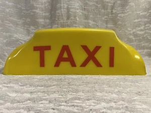 Luce tetto cabina taxi GIALLO vintage scritta nera plastica originale USA -- - Foto 1 di 13