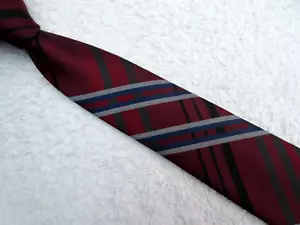 BURGUNDY GREY BLUE PLAID 2.5 INCH polyester NECKTIE TIE T&W - Picture 1 of 5