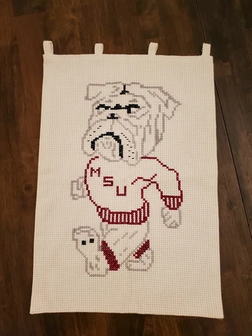 Mississippi State MS State Football Bulldog Hanging Sign Wall Decor Flag Dorm Cover