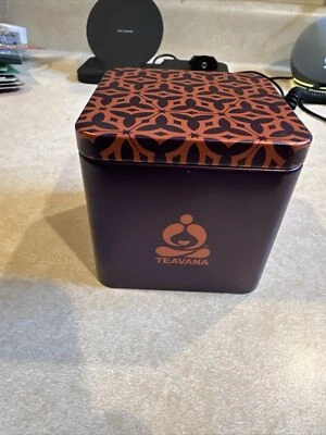 Teavana Square Purple Tea Tin Storage Tin Only No Tea 12 Holidays Of Tea - Image 1 of 4