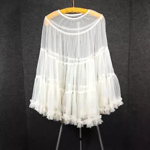 50er Jahre Creme Chiffon Mehrlagig Reifrock - Bild 1 von 7