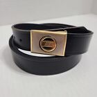 Cowhide Leather Belt Black with Gold Buckle Logo Men’s 48" EUC