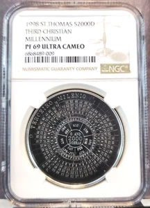 1998 SAINT THOMAS SILVER 2000 DOBRAS CHRISTIAN MILENNIUM NGC PF 69 ULTRA CAMEO - Picture 1 of 3
