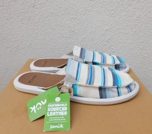 SANUK YOU GOT MY BACK BLANKET BLUE SADDLE SIDEWALK SURFER SHOES, US 10/ 41 ~NWT - Picture 1 of 5