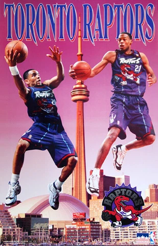 Toronto Raptors 1997 NBA Basketball 22x34 POSTER - DAMON STOUDAMIRE, Camby Cover