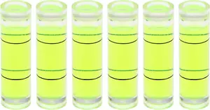 HARFINGTON 6Pcs Small Cylindrical Bubble Level Vials 10X35Mm PMMA Mini Horizonta - Picture 1 of 12