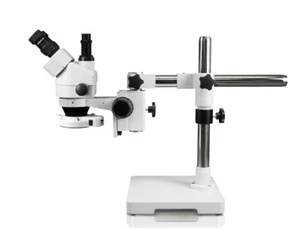 Parco 7X-45X Simul-Focal Trinocular Zoom Stereo Microscope w/ 144-LED Ring Light - Picture 1 of 4