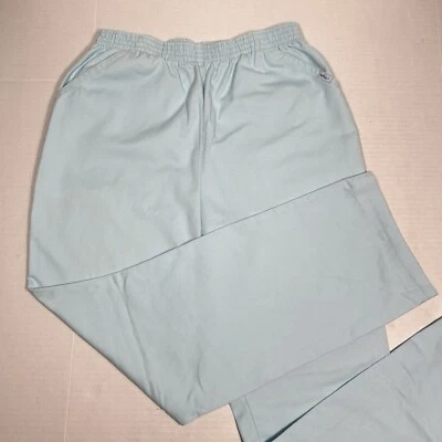 Pantalones elegantes para mujer azul cielo talla 14 cintura elástica 100 % algodón pierna recta Foto 1 de 4