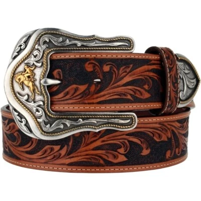 Tony Lama Men's Tan Westerly Ride Tooled Western Belt C41514 - Image 1 of 3