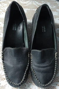 Marks & Spencer Black Leather Footglove Wider Fit Womens Shoes Size 3½ Used - Picture 1 of 14