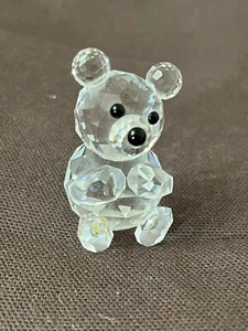 Vintage 1-7/8" Swarovski Clear Crystal Glass Figurine Cute Little Teddy Bear - Picture 1 of 12