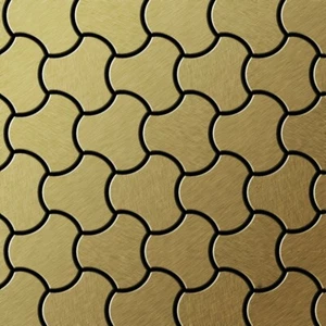 Mosaico azulejo macizo metal titanio cepillado oro 1,6 mm fuerte Ubiquity-Ti-GB - Imagen 1 de 4