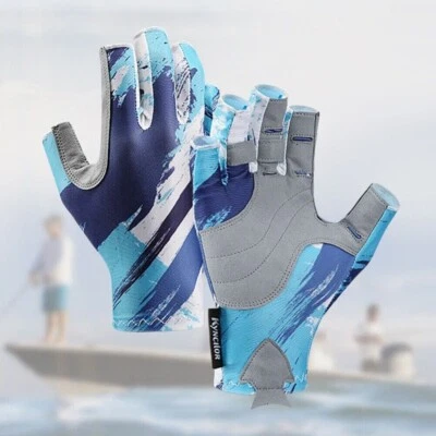 Guantes de pesca al aire libre medio dedo antideslizantes deportes ciclismo guantes para hombres mujeres Foto 1 de 4