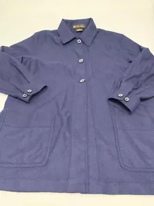 Loro Piana Cashmere Overcoat Jacket Blue S Women's A52 - Picture 1 of 9