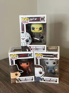 HORROR MOVIE FUNKO POP LOT JASON VOORHEES 01 FREDDY KRUEGER 02 MICHAEL MEYERS 03 - Picture 1 of 3