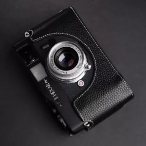 Funda protectora hecha a mano de cuero genuino con media cámara para Konica Hexar RF - Imagen 1 de 17