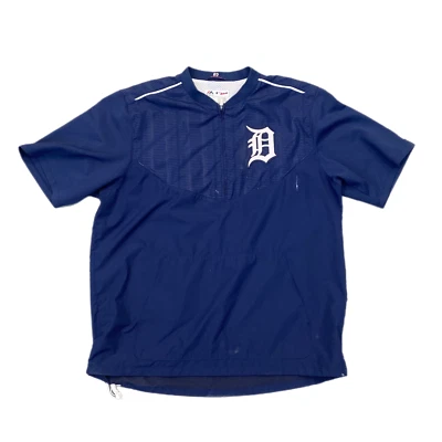 Detroit Tigers Authentic Majestic Pullover Baseball Jacket 'Navy' #52 - Image 1 of 2