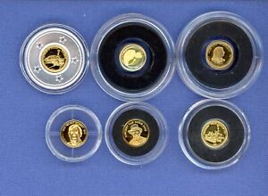 Lot diverse Goldmünzen  6 x 0,5 g Gold 999 Gold  PP/Proof (4)