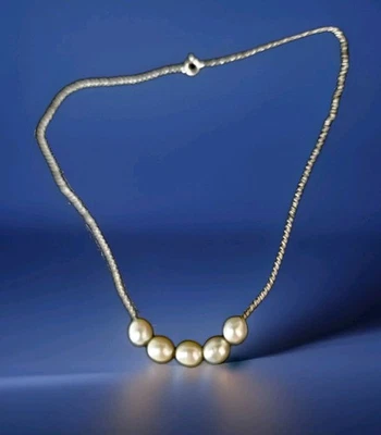 PRECIOSO Collar Natural LUCES CINCO PERLAS PLATA ESTERLINA 925 Foto 1 de 4