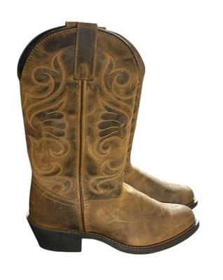 Laredo Bridget 仿旧皮革刺绣西靴棕色 7 1/2 M — 第 1/4 张图片