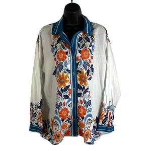 Anthropologie Real Fun, Wow Floral Blouse Size L Long Sleeve Career Office Boho - Picture 1 of 16