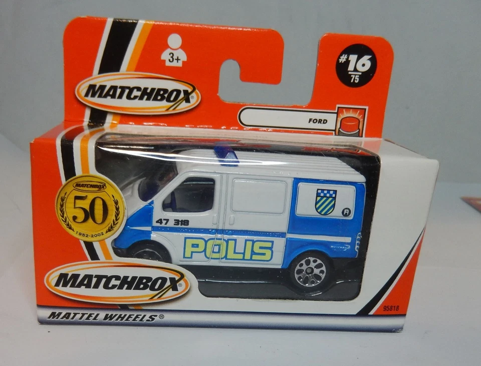 Matchbox 16 Ford Transit Police Polis White Boxed - Image 1 of 1