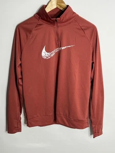 Nike Running Top Swoosh 1/4 zip long sleeve | Ladies | Burnt Orange | Medium - Picture 1 of 9