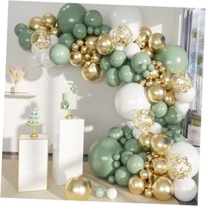 Sage Green White Gold Balloon Garland Arch Kit, 146Pcs Latex Balloons - Picture 1 of 8