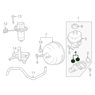 For Dodge Ram 4500 2010 Dodge 68003259AA Brake Master Cylinder Reservoir Grommet - Изображение 1 из 4