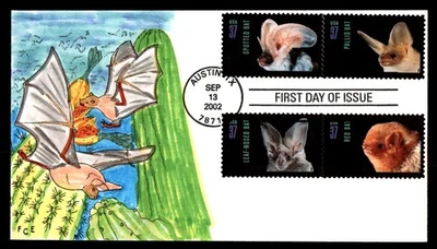 Mayfairstamps US FDC 2002 Texas block bat stamps FCE First Day Cover aau_69779 - Image 1 of 2