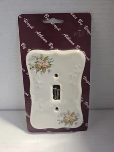 Vintage Athena California Ceramic Switch Plate Cover with Floral Design - Picture 1 of 1