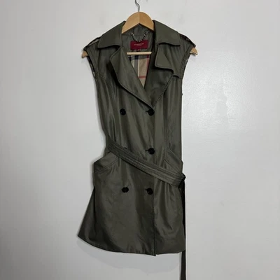 Burberry London Sleeveless Trench Coat Dress Women's M Olive Green - Image 1 of 4