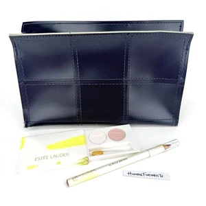 Vintage Estee Lauder 3tlg Make-up Bag Set Navy Blue Wet Dry Eyeshadow Lip Pencil - Bild 1 von 14