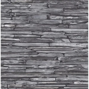 Reclaimed Stacked Slate Wallpaper 22352 Charcoal - Picture 1 of 2