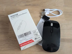 Wuryci LED Kabellose Maus, Tragbar 2.4 G Wiederaufladbar Leise Schlank Computer - Bild 1 von 9