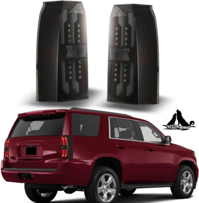 Black Smoke LED Tail Lights For 2015-2020 Chevrolet Tahoe Suburban Brake Lamps - Image 1 of 4