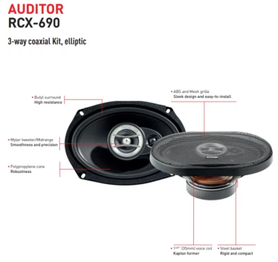 Focal Set 2 Haut Parleur RCX-690 Pour Cooper One R50-R53 Ovales Haut-Parleurs Ha - Photo 1/4