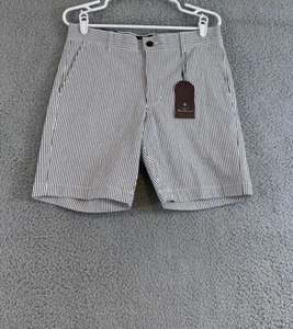 Ben Sherman Herren Chino Shorts Gr. 30 W marine/weiß gestreift Stretchstoff - Bild 1 von 9