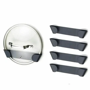 4x Pot Lid Organizer Rack Saucepan Pan Dish Storage Holder Kitchen Wall-Mounted - Picture 1 of 16