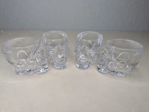 Set of 4 - Crystal Head Vodka Skeleton Skull Jiggers Shot Glasses 2 oz - Picture 1 of 4