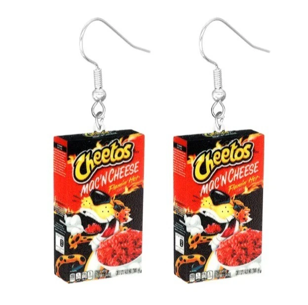 Pendientes Cheetos Mac and Cheese, pendientes mini marcas, pendientes de comida, novedad Foto 1 de 1