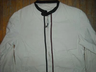 VTG 60S 70S MENS WHITE  MOTORCYCLE ROCKABILLY CAFE RACER BIKER GARAGE JACKET - Image 1 of 3