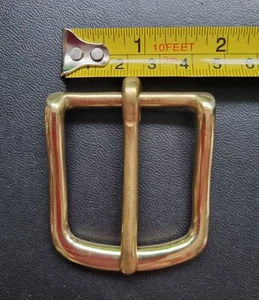 Solid BRASS Heavy (53gr) BELT BUCKLE To Fit 1.1/2” (38mm) LEATHER Strap*Belt - Picture 1 of 5