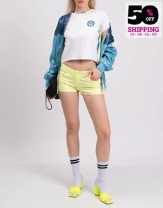 RRP€369PHILIPP PLEIN COUTURE Denim Hot Pants W28 Colored Wash LIMITED EDITION - Picture 1 of 6
