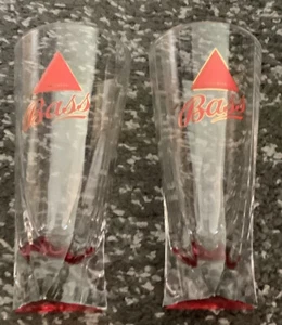 JUEGO DE 2 vasos de cerveza Bass Ale triángulo rojo - Imagen 1 de 5