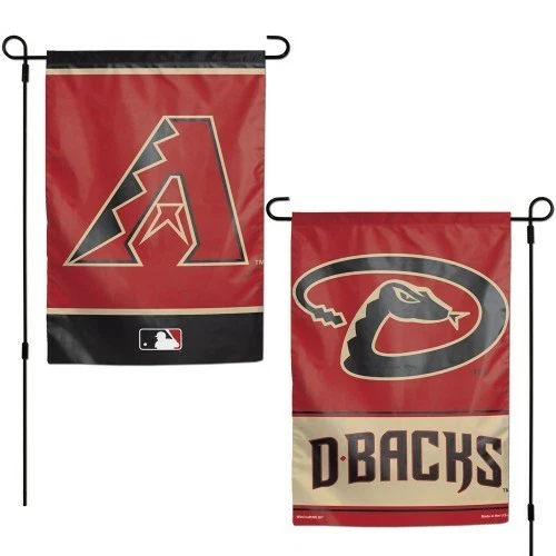 ARIZONA DIAMONDBACKS 2 SIDED GARDEN FLAG 12"X18" YARD BANNER OUTDOOR RATED  - Image 1 of 1