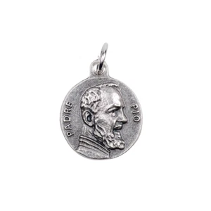 PADRE PIO PENDENTIF MEDAILLE METAL ARGENTE    - Picture 1 of 1